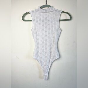 Naked Wardrobe White Sleeveless Bodysuit